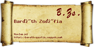 Baráth Zsófia névjegykártya